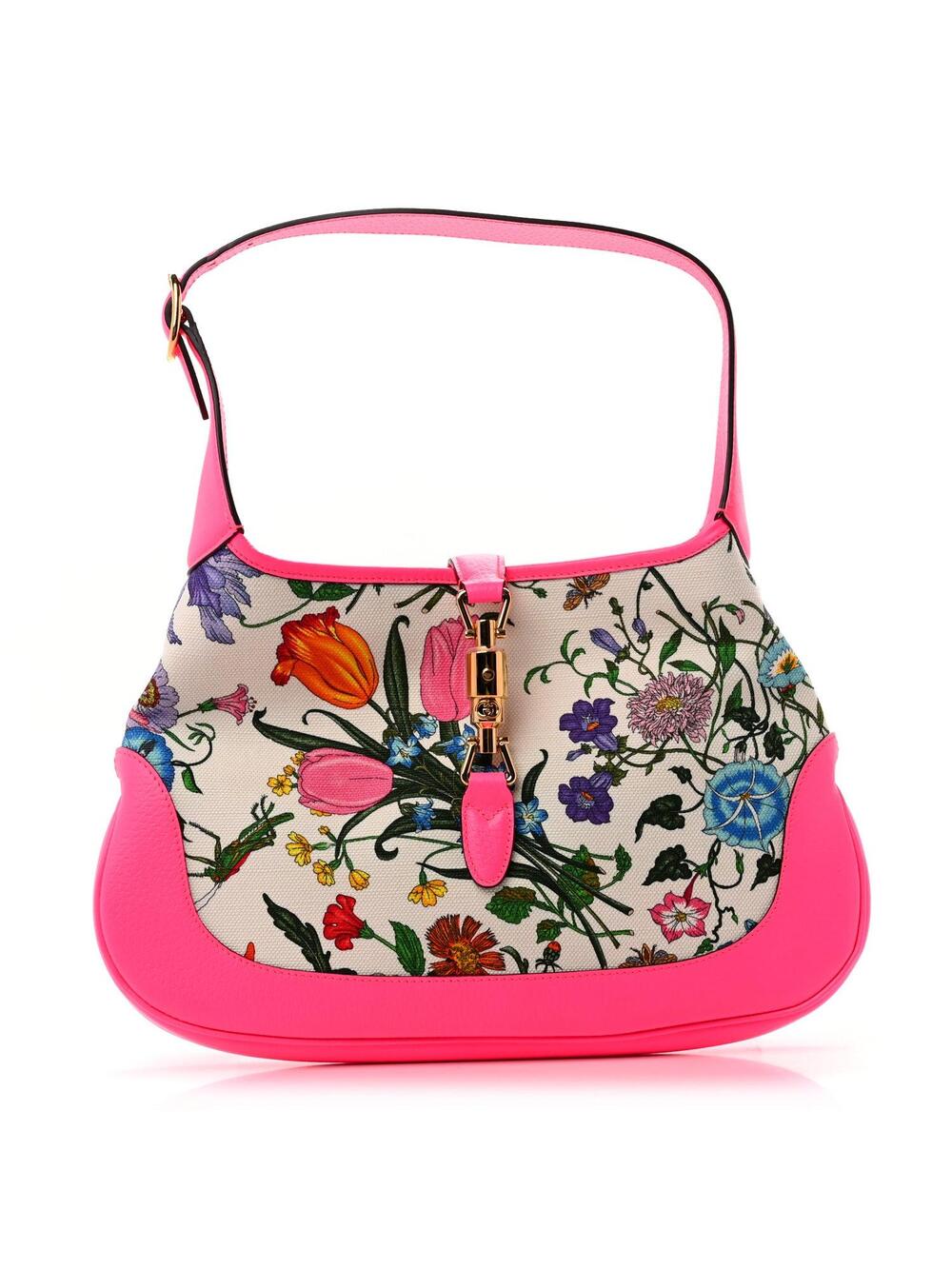 Gucci Canvas Flora Medium Jackie Hobo #339708G10B